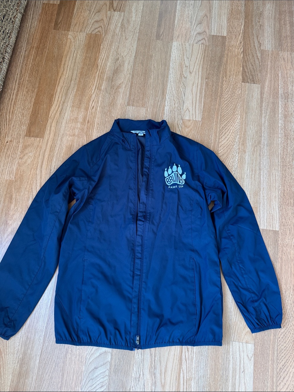 Port Authority Navy Women’s Rain Jacket with Light Blue Paw Logo,”Bruins “